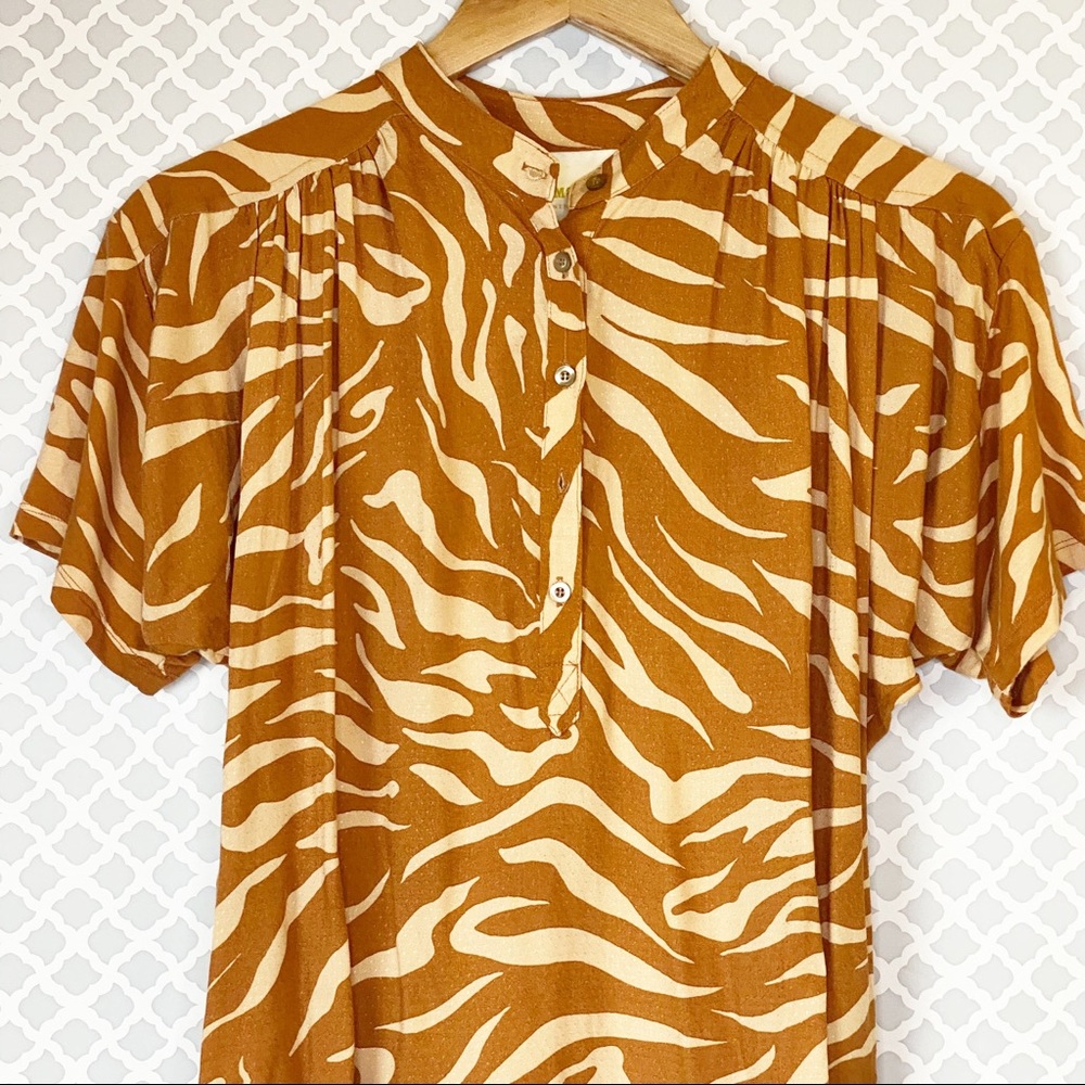 EUC Anthro Maeve Printed Windham Tunic in Cedar - Picture 3 of 12